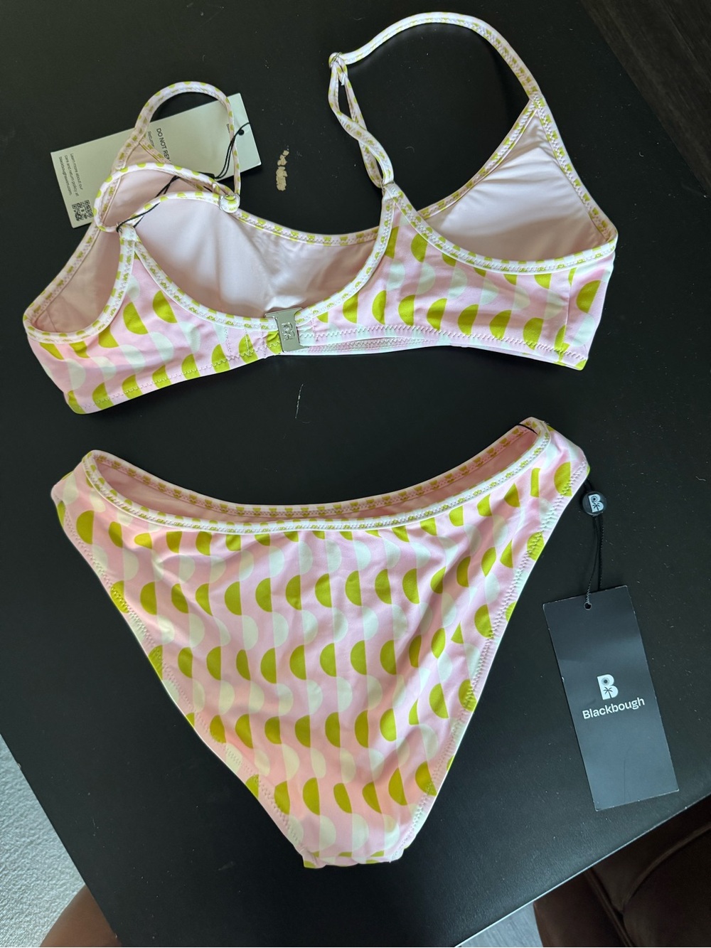 Blackbough bikini set with pink and green pattern! - Picture 2 of 3
